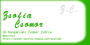 zsofia csomor business card
