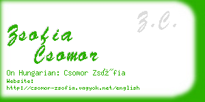 zsofia csomor business card